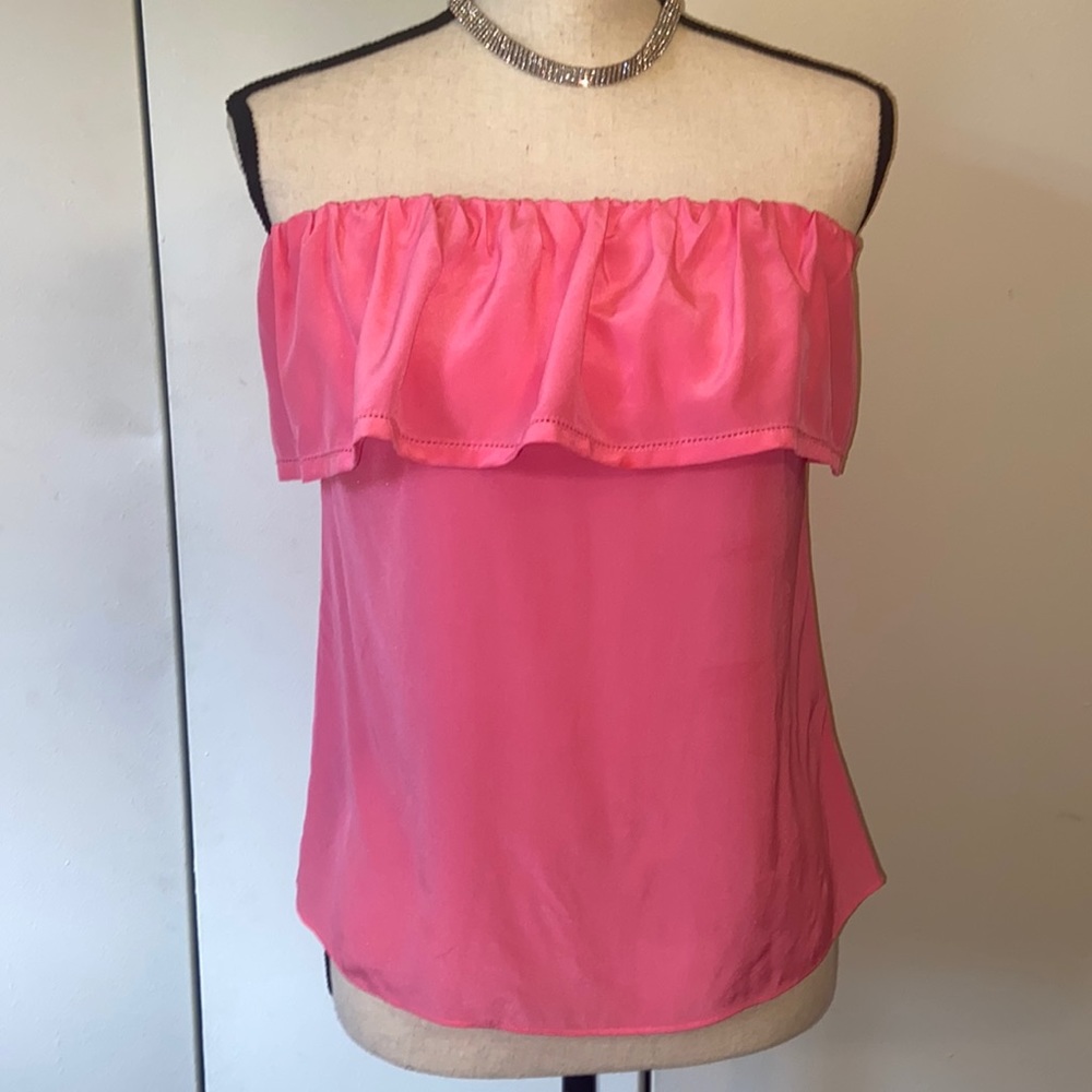 Lilly Pulitzer Ginny Pink Silk Tube Top